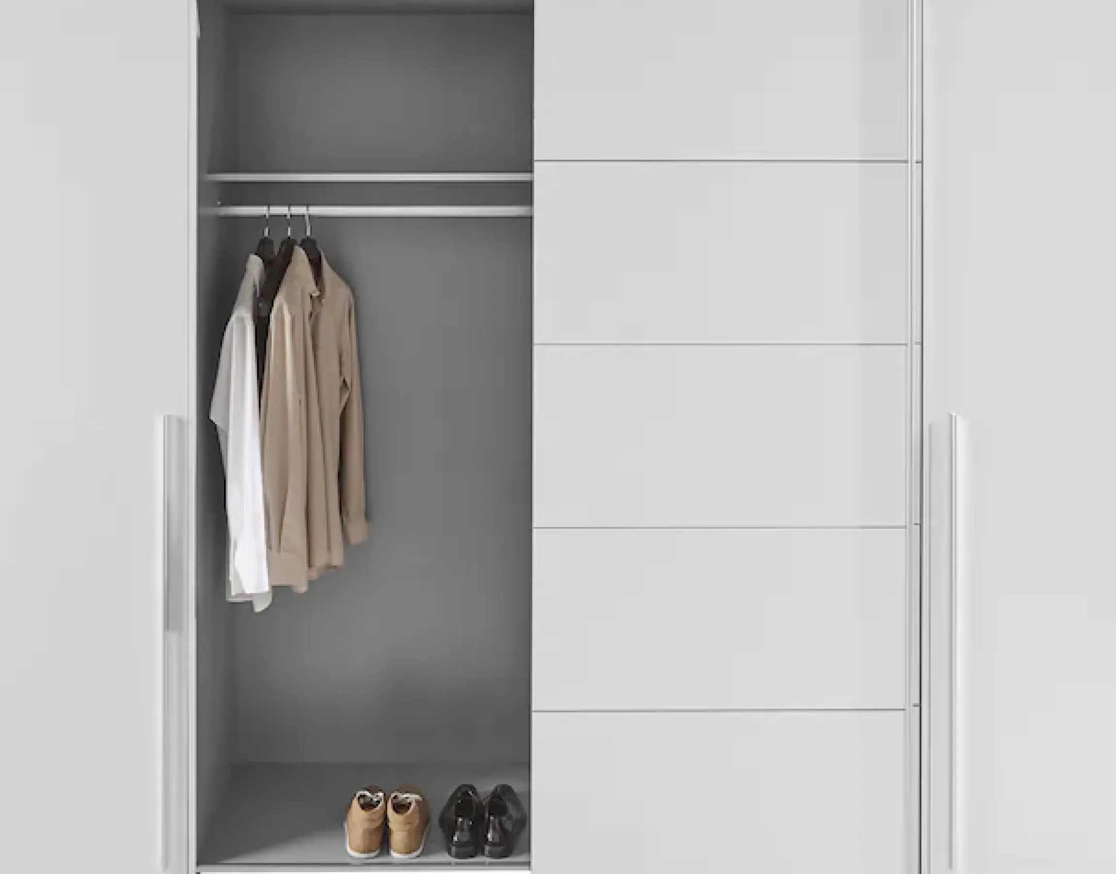 FORTE Kleiderschrank »Narago, Kombischrank, modernes Design« B/H/T ca. 270/210/61cm, auch mit Premiumausstattung,Kombination aus Schwebetüren mit seitlichen Drehtüren, Made in Europe
