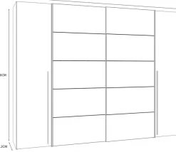 FORTE Kleiderschrank »Rayong« B/H/T ca. 270,3x210x61,2 cm,