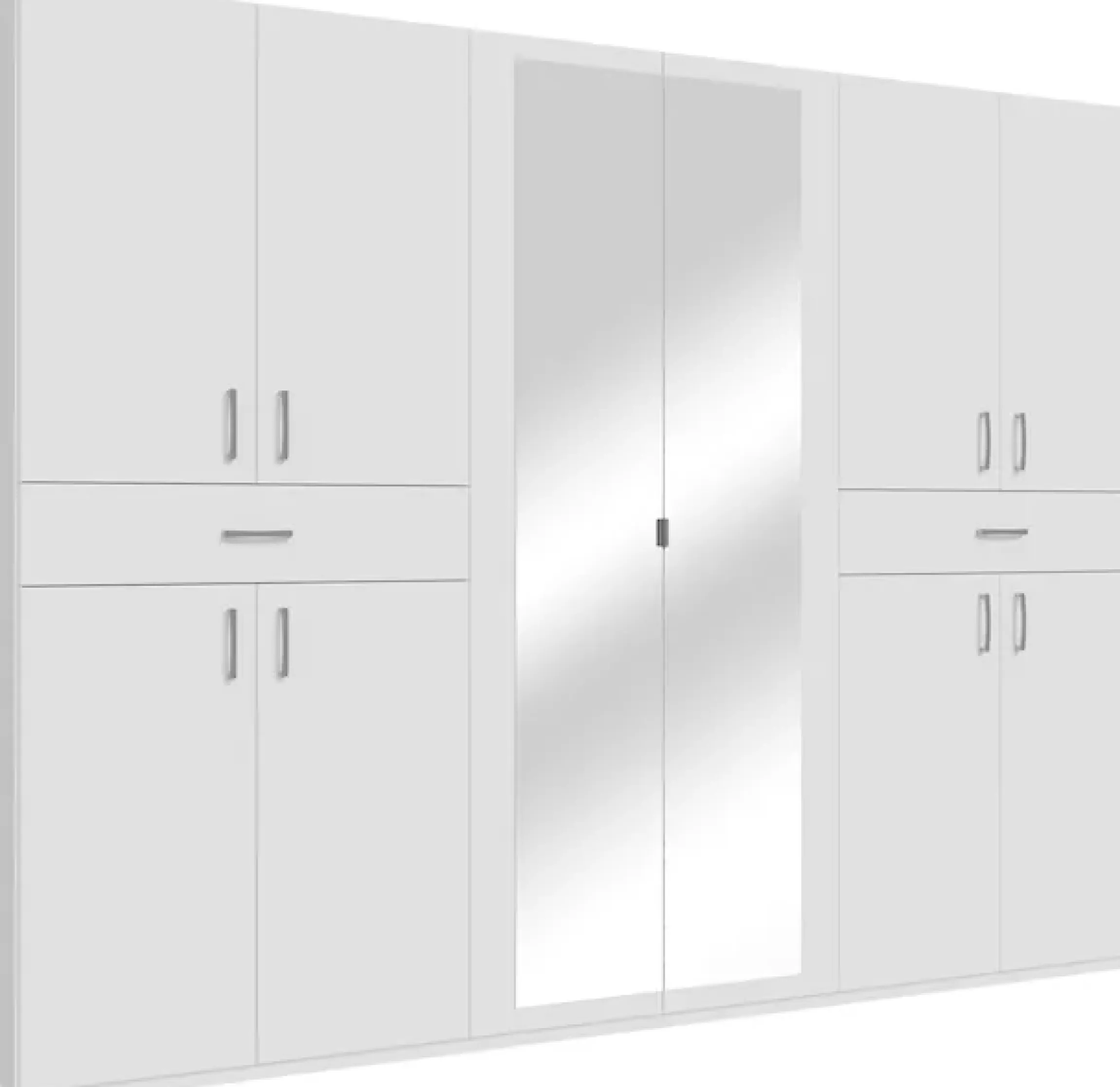 FORTE Kleiderschrank »viel Stauraum, Spiegeltüren, stehende Montage« B/H/T269,7/210,5/54 cm, Spiegeltüren, Schubkästen