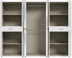 FORTE Kleiderschrank »viel Stauraum, Spiegeltüren, stehende Montage« B/H/T269,7/210,5/54 cm, Spiegeltüren, Schubkästen