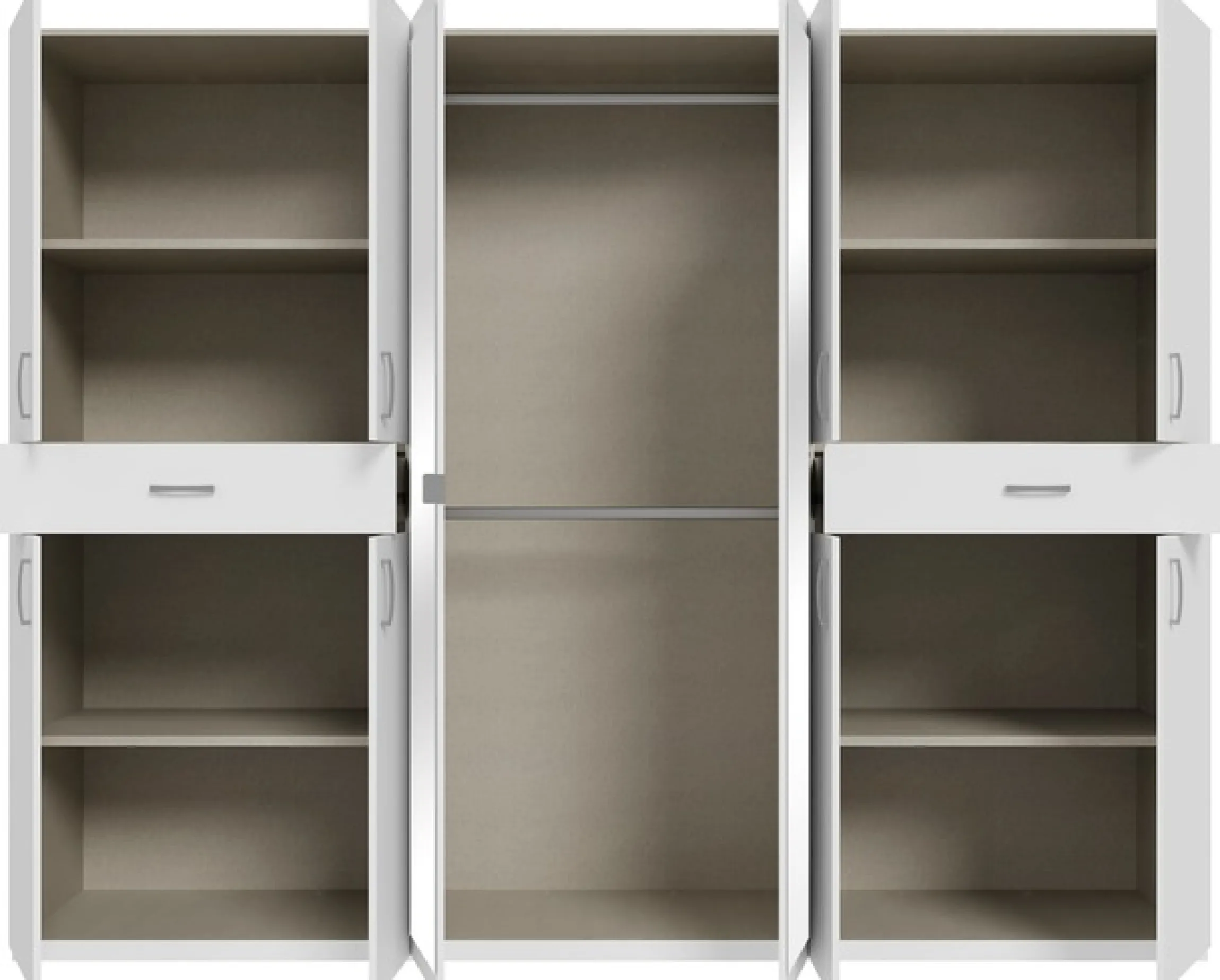 FORTE Kleiderschrank »viel Stauraum, Spiegeltüren, stehende Montage« B/H/T269,7/210,5/54 cm, Spiegeltüren, Schubkästen
