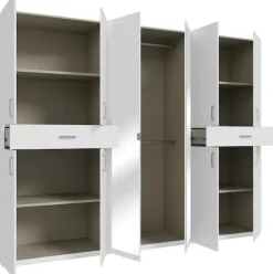 FORTE Kleiderschrank »viel Stauraum, Spiegeltüren, stehende Montage« B/H/T269,7/210,5/54 cm, Spiegeltüren, Schubkästen