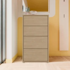 FORTE Kommode »Alice Springs, Kommode Höhe 99,1 cm, 4 Schubkästen« Schubkästen mit Vollauszug, Grifflos, Push to open