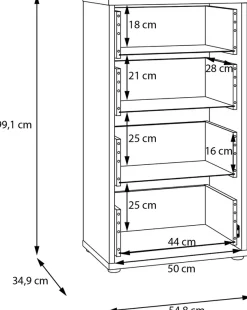 FORTE Kommode »Alice Springs, Kommode Höhe 99,1 cm, 4 Schubkästen« Schubkästen mit Vollauszug, Grifflos, Push to open