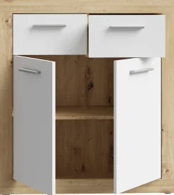 FORTE Kommode »Baccio« Breite 83 cm, Höhe 92 cm mit 2 Schubkästen und 2 Türen