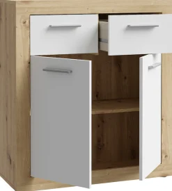 FORTE Kommode »Baccio« Breite 83 cm, Höhe 92 cm mit 2 Schubkästen und 2 Türen