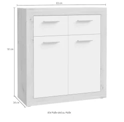 FORTE Kommode »Baccio« Breite 83 cm, Höhe 92 cm mit 2 Schubkästen und 2 Türen