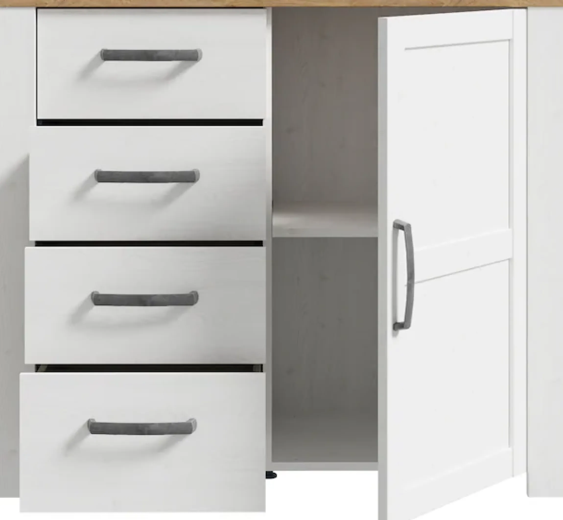 FORTE Kommode B/H/T 101,4/87/42 cm, Soft Close, 4 Schubkästen