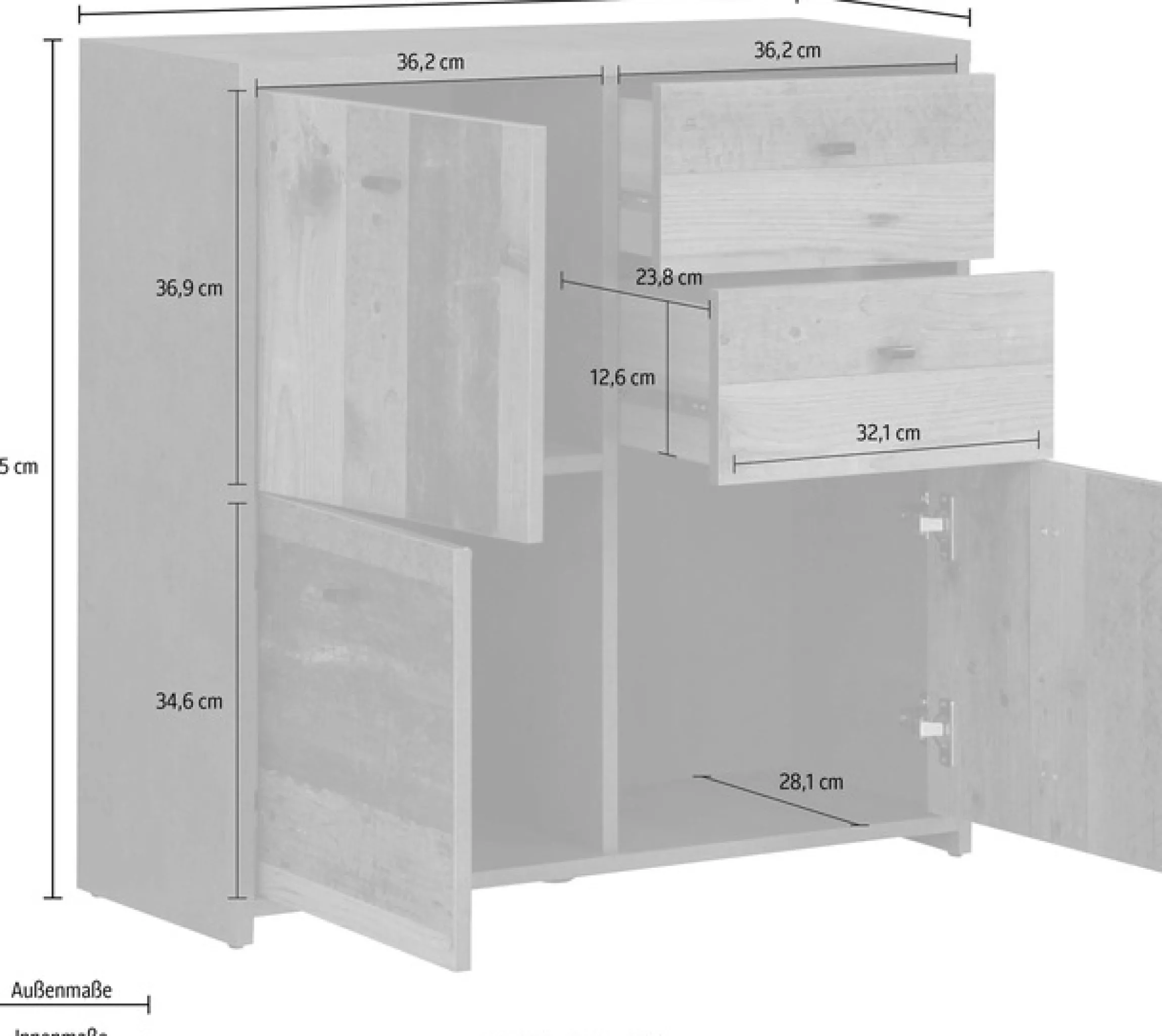 FORTE Kommode »CHEST« Breite ca. 77 cm
