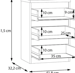 FORTE Kommode »Edmore« Kommode, Boxspringbett, Stauraum,