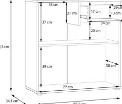 FORTE Kommode »Ganymede« Kommode, Stauraum, Schublade; Metallgriffe, 4 Dekore, Breite 80,1cm