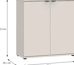 FORTE Kommode »Ganymede« Kommode, Stauraum, Metallgriffe, 4 Dekore, Breite 80,1cm