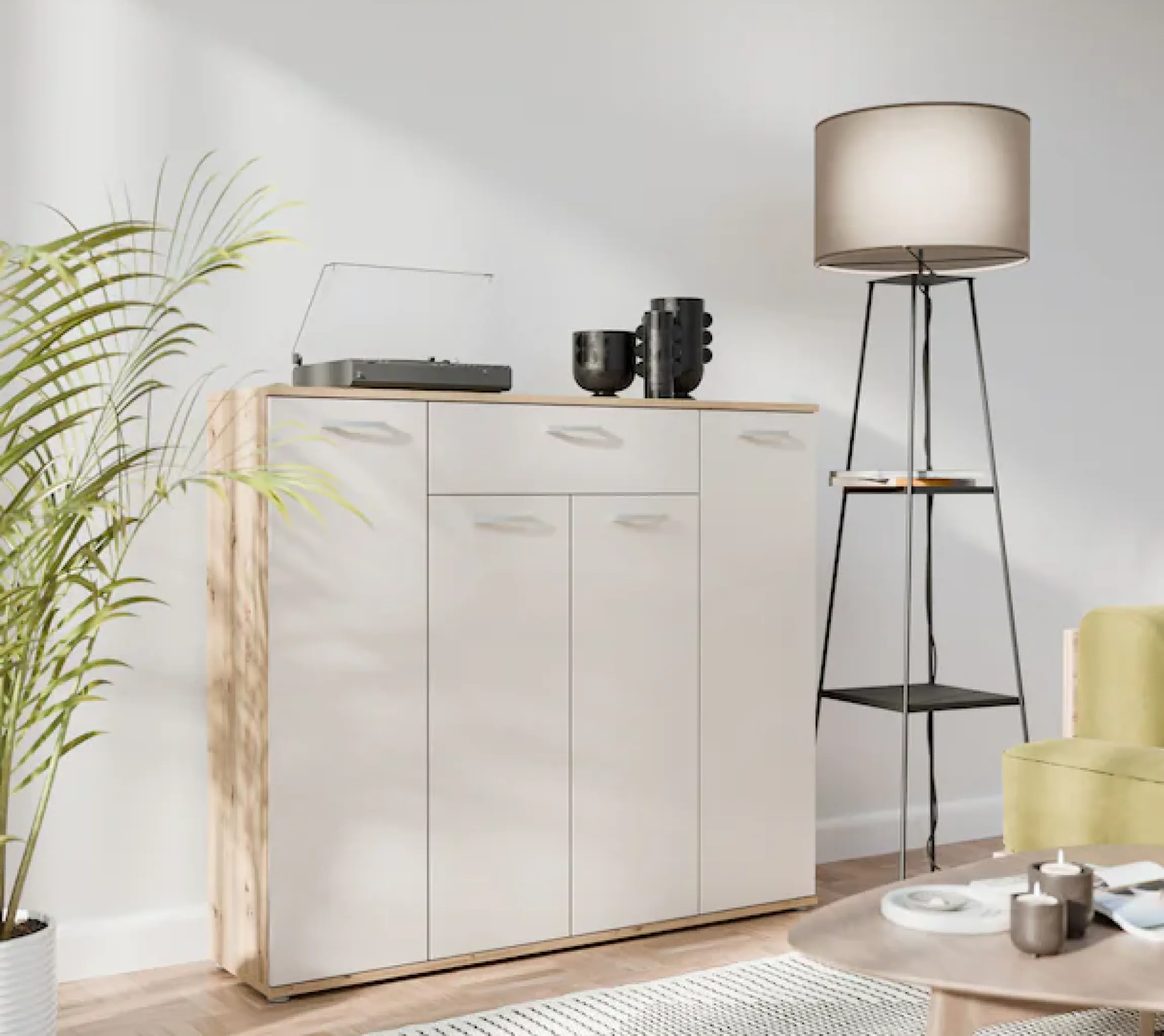 FORTE Kommode »Kombikommode, Stauraum, Einlegeböden verstellbar« B/H/T ca.140/120/34 cm, viel Stauraum, PEFC zertifiziert