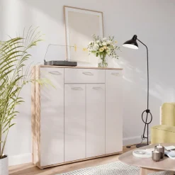 FORTE Kommode »Kombikommode, Stauraum, Einlegeböden verstellbar« B/H/T ca.140/120/34 cm, viel Stauraum, PEFC zertifiziert