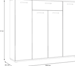FORTE Kommode »Kombikommode, Stauraum, Einlegeböden verstellbar« B/H/T ca.140/120/34 cm, viel Stauraum, PEFC zertifiziert