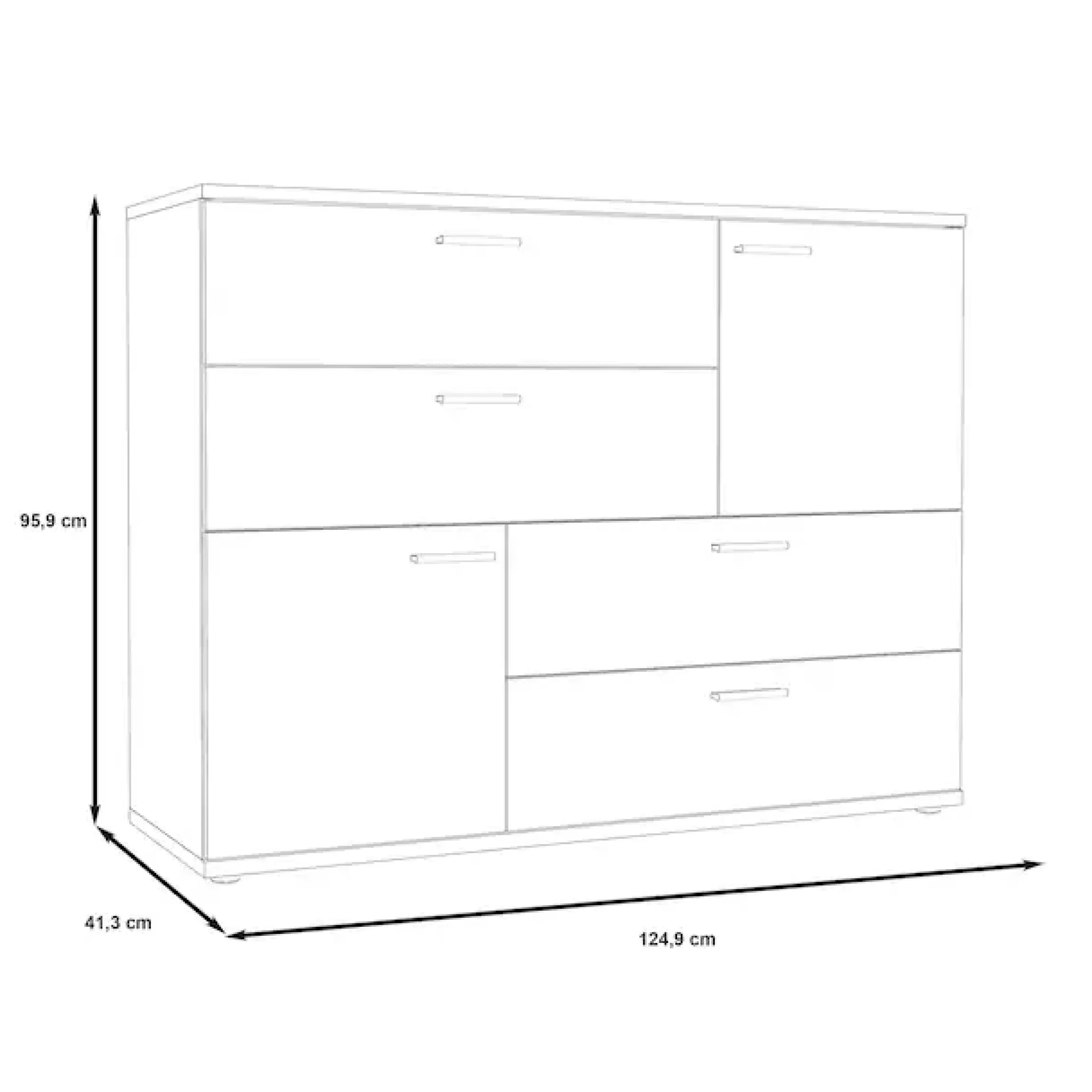 FORTE Kommode »Skive« Breite ca. 125 cm