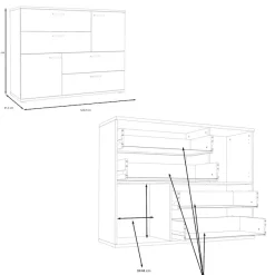 FORTE Kommode »Skive« Breite ca. 125 cm