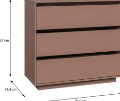 FORTE Kommode »Tahoe Kommode, 3 Schubkästen, grifflos, Stauraum« B/H/T 93,5/86,7/41,4 cm viel Stauraum