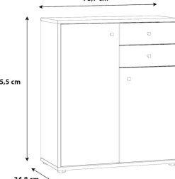 FORTE Kommode »Tempra, Kommode, 2 Türen, 2 Schubkästen, viel Stauraum« Breite 73,7 cm