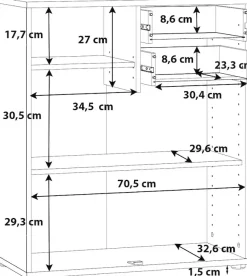 FORTE Kommode »Tempra, Kommode, 2 Türen, 2 Schubkästen, viel Stauraum« Breite 73,7 cm