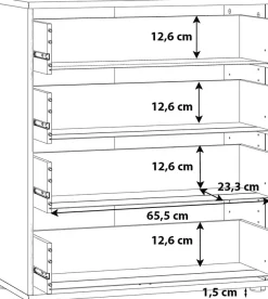 FORTE Kommode »Tempra, Kommode, 4 Schubkästen , Höhe 85,5 cm« Breite 73,7 cm