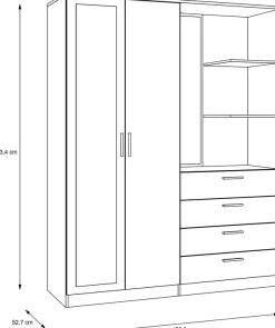 FORTE Kompaktgarderobe B/H/T 159,3/203,4/52,7 cm , Stauraumwunder