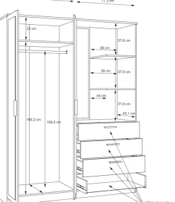 FORTE Kompaktgarderobe B/H/T 159,3/203,4/52,7 cm , Stauraumwunder