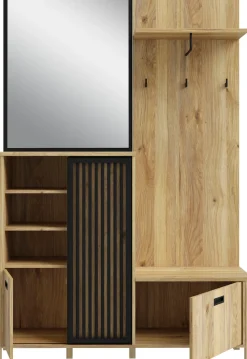 FORTE Kompaktgarderobe »Jytana« Kompaktgarderobe, Stauraum, Lamellenoptik, Trendfarbe