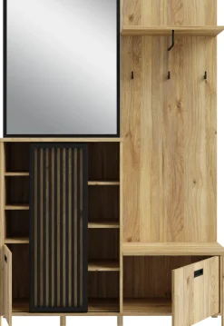 FORTE Kompaktgarderobe »Jytana« Kompaktgarderobe, Stauraum, Lamellenoptik, Trendfarbe