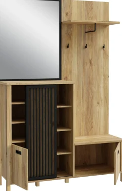 FORTE Kompaktgarderobe »Jytana« Kompaktgarderobe, Stauraum, Lamellenoptik, Trendfarbe