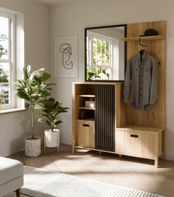 FORTE Kompaktgarderobe »Jytana« Kompaktgarderobe, Stauraum, Lamellenoptik, Trendfarbe