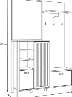 FORTE Kompaktgarderobe »Jytana« Kompaktgarderobe, Stauraum, Lamellenoptik, Trendfarbe