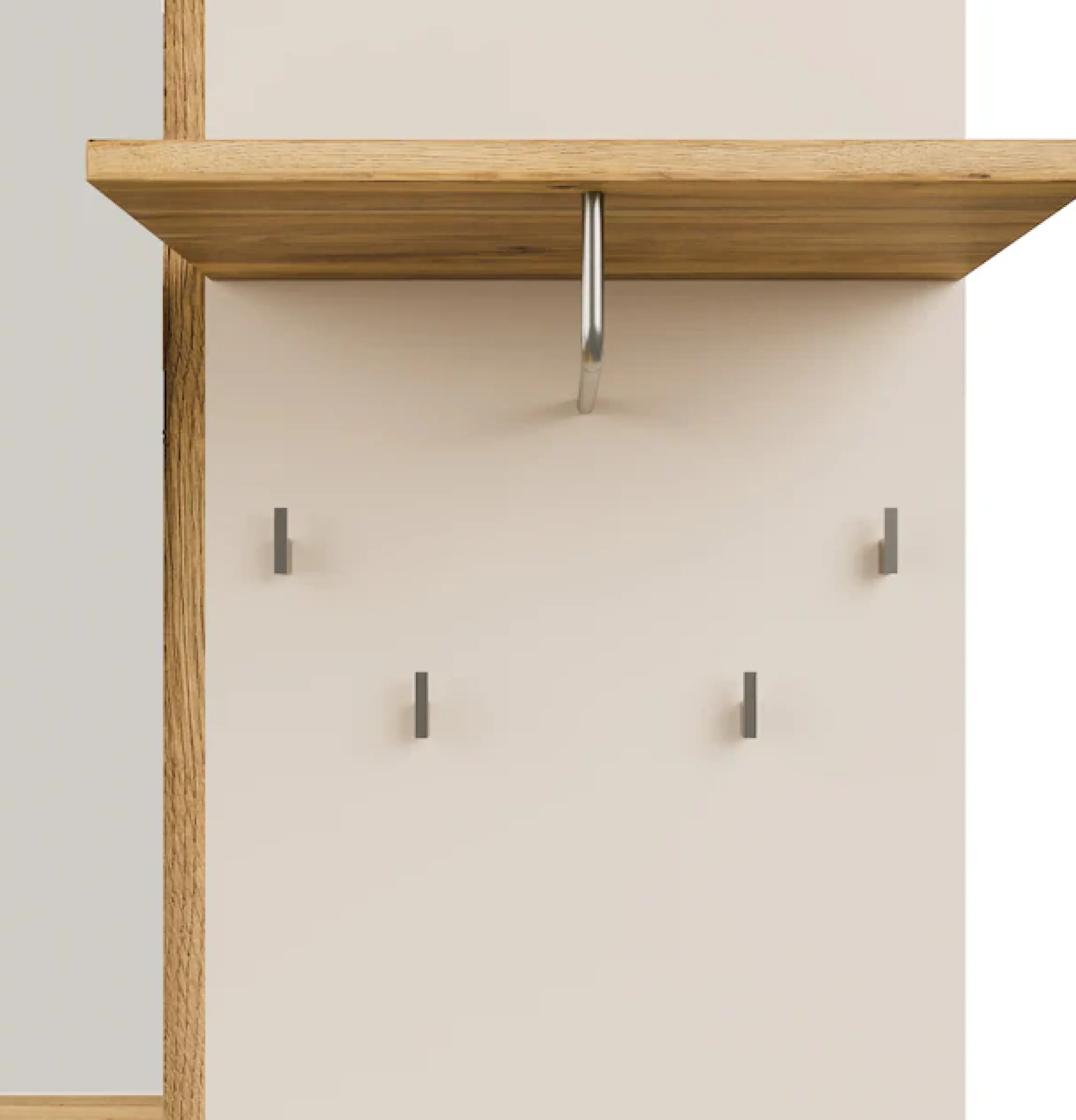 FORTE Kompaktgarderobe »Oak Squere Garderobe, 1 Türe, 1SK, 1 Klappe« B/H/T 108,4 /195,9/41,7 cm Spiegel, Haken, Kleiderstange