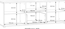 FORTE Lowboard »Akinori TV-Board, TV-Schrank« TV Board, MDF Front, Holzoptik; Metallgriffe, Vollauzug, Soft Close
