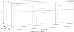 FORTE Lowboard »Akinori TV-Board, TV-Schrank« TV Board, MDF Front, Holzoptik; Metallgriffe, Vollauzug, Soft Close