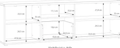 FORTE Lowboard »Akinori TV-Board, TV-Schrank« TV Board, Holzoptik, MDF Front, Metallgriffe, Vollauszug, Soft Close