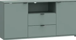 FORTE Lowboard »Ganymede« Breite 129,8cm,TV Board, Stauraum, Schublade; Metallgriffe, Kabelführung