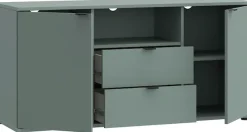 FORTE Lowboard »Ganymede« Breite 129,8cm,TV Board, Stauraum, Schublade; Metallgriffe, Kabelführung