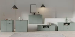 FORTE Lowboard »Ganymede« Breite 129,8cm,TV Board, Stauraum, Schublade; Metallgriffe, Kabelführung