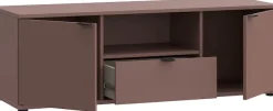 FORTE Lowboard »Ganymede« Breite 129,8cm,TV Board, Stauraum, Schublade; Metallgriffe, Kabelführung