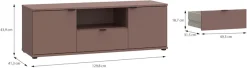 FORTE Lowboard »Ganymede« Breite 129,8cm,TV Board, Stauraum, Schublade; Metallgriffe, Kabelführung