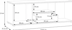 FORTE Lowboard »Ganymede« Breite 129,8cm,TV Board, Stauraum, Schublade; Metallgriffe, Kabelführung