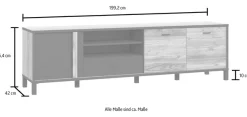 FORTE Lowboard »Hayato« TV-Schrank, TV-Board, Breite ca. 199 cm