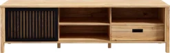 FORTE Lowboard »JytanaTV-Board, TV-Schrank« Breite 174,8 cm, mit Lamellen-Schiebetüre, Mauvella Eiche / Schwarz