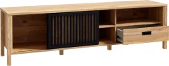 FORTE Lowboard »JytanaTV-Board, TV-Schrank« Breite 174,8 cm, mit Lamellen-Schiebetüre, Mauvella Eiche / Schwarz