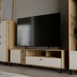 FORTE Lowboard »KillarneyTV-Board, TV-Schrank« TV Board, Soft Close, Schublade, offene Fächer