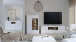 FORTE Lowboard »LefkadasTV-Board, TV-Schrank« TV-Board, viel Platz, Push to open, Grifflos, BxH= 195,4 x 61,6cm