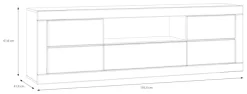 FORTE Lowboard »LefkadasTV-Board, TV-Schrank« TV-Board, viel Platz, Push to open, Grifflos, BxH= 195,4 x 61,6cm