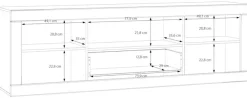 FORTE Lowboard »LefkadasTV-Board, TV-Schrank« TV-Board, viel Platz, Push to open, Grifflos, BxH= 195,4 x 61,6cm
