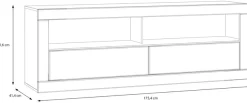 FORTE Lowboard »LefkadasTV-Board, TV-Schrank« TV-Board, Schubkästen, Push to open, Grifflos, BxH= 175,4 x 61,6cm